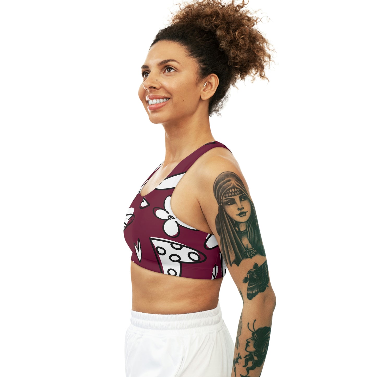 Lovely Burgundy Seamless Sports Bra