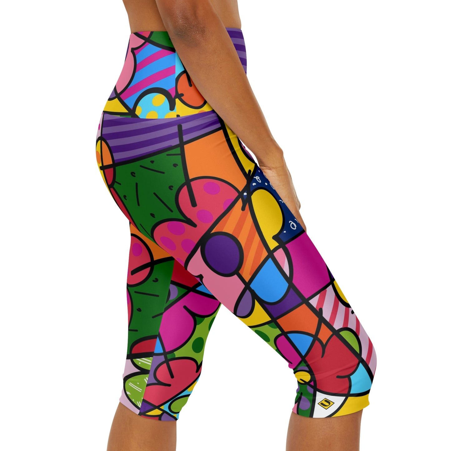 Flowers Yoga Capri Leggings