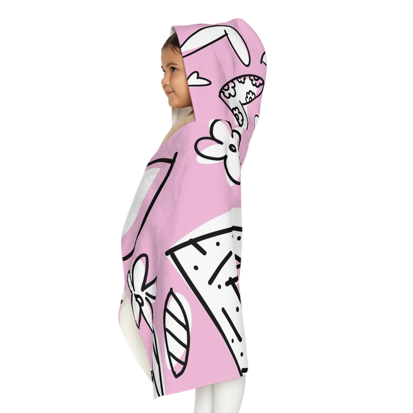 Lovely Pink Youth Hooded Towel