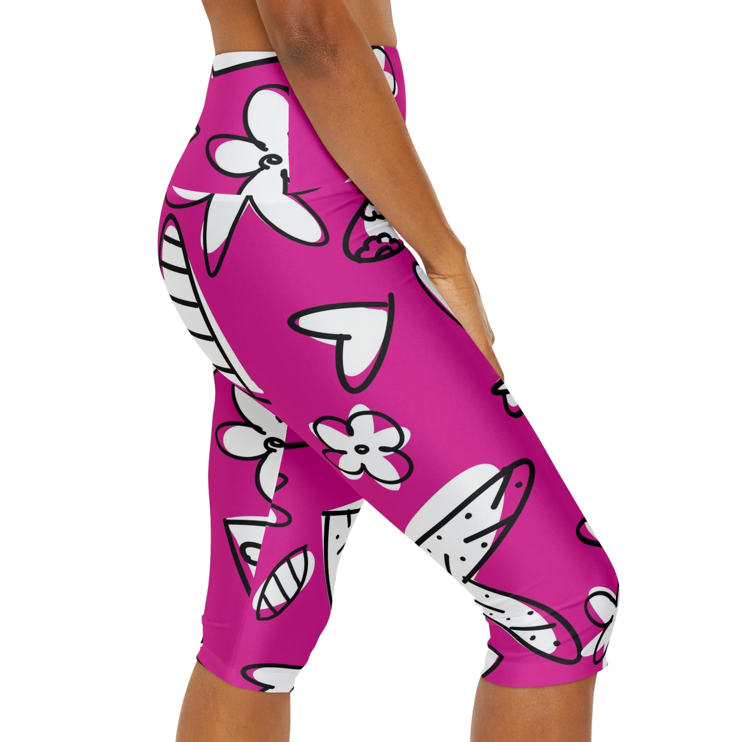 Lovely Magenta Yoga Capri Leggings