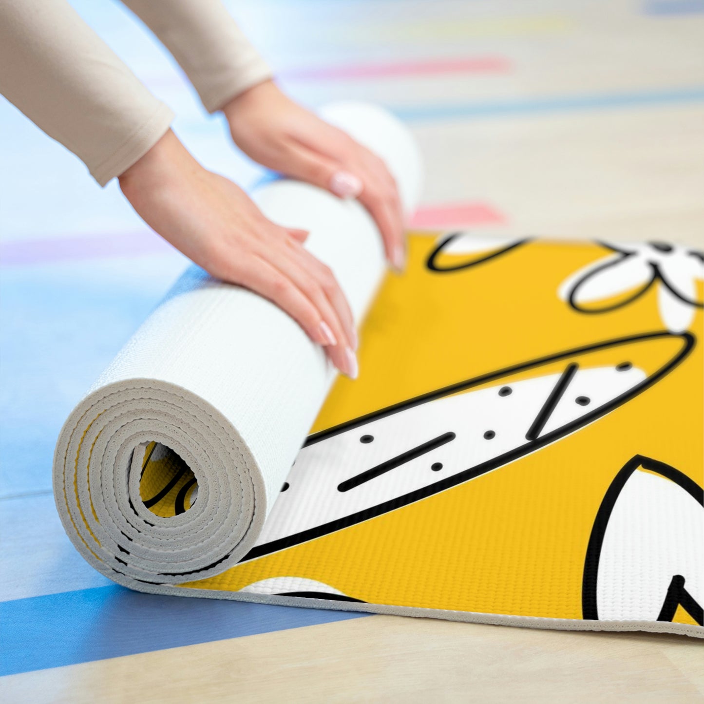 Lovely Yellow Foam Yoga Mat