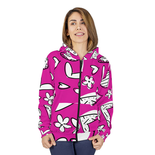 Lovely Magenta Zip Hoodie