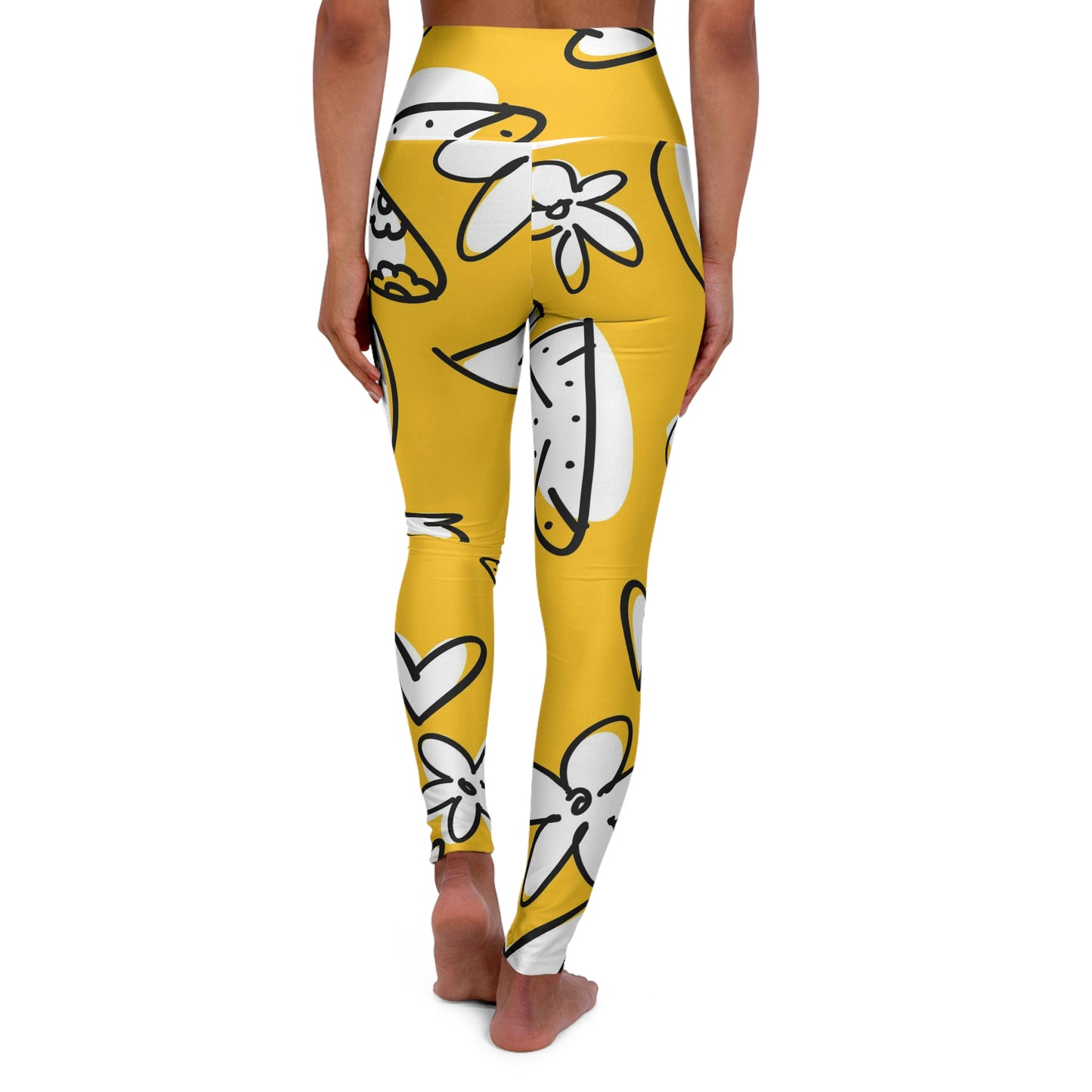 Lovely Yellow High Waisted Yoga Leggings