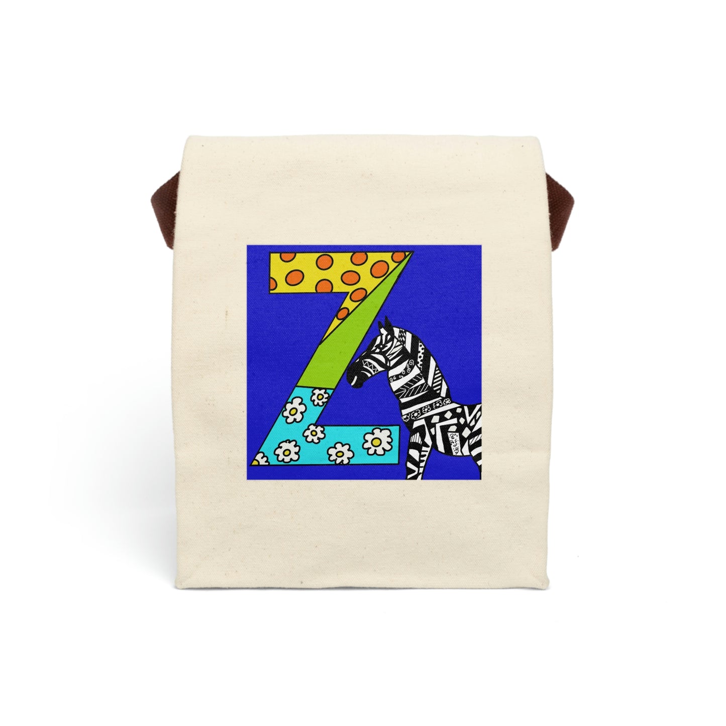 Alphabet Canvas Lunch Bag With Strap