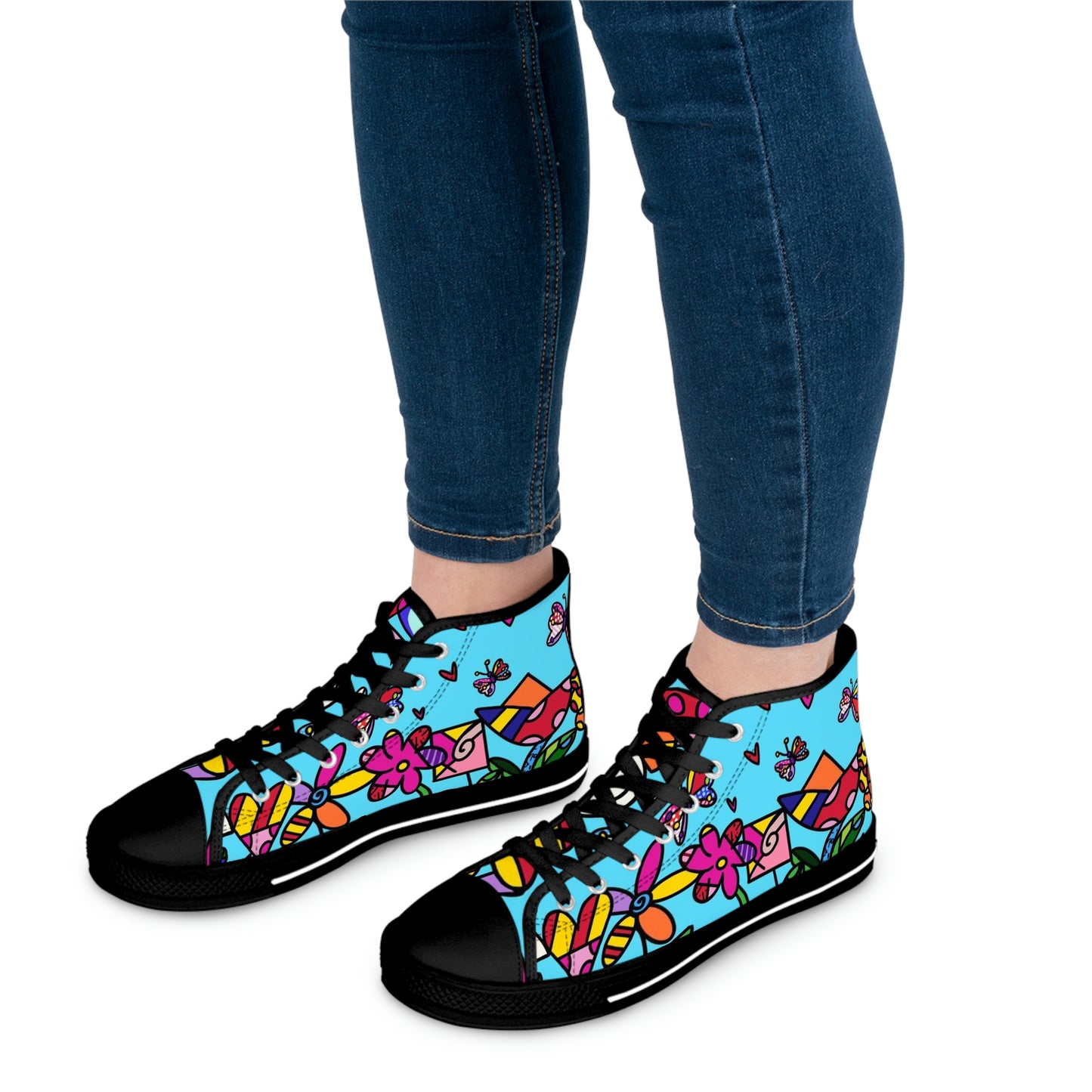 Flowers Women's High Top Sneakers