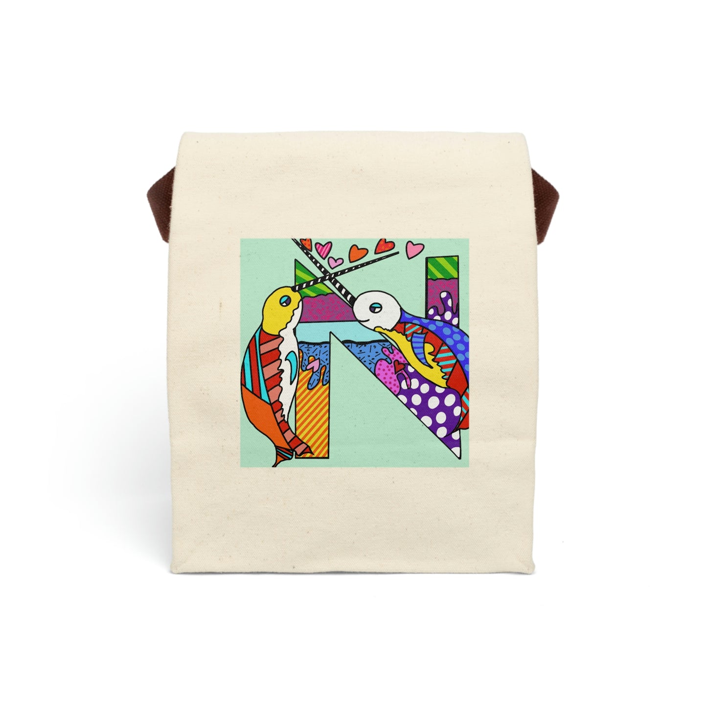 Alphabet Canvas Lunch Bag With Strap