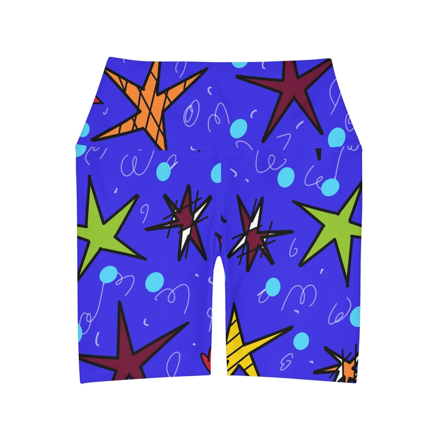 Stars High Waisted Yoga Shorts