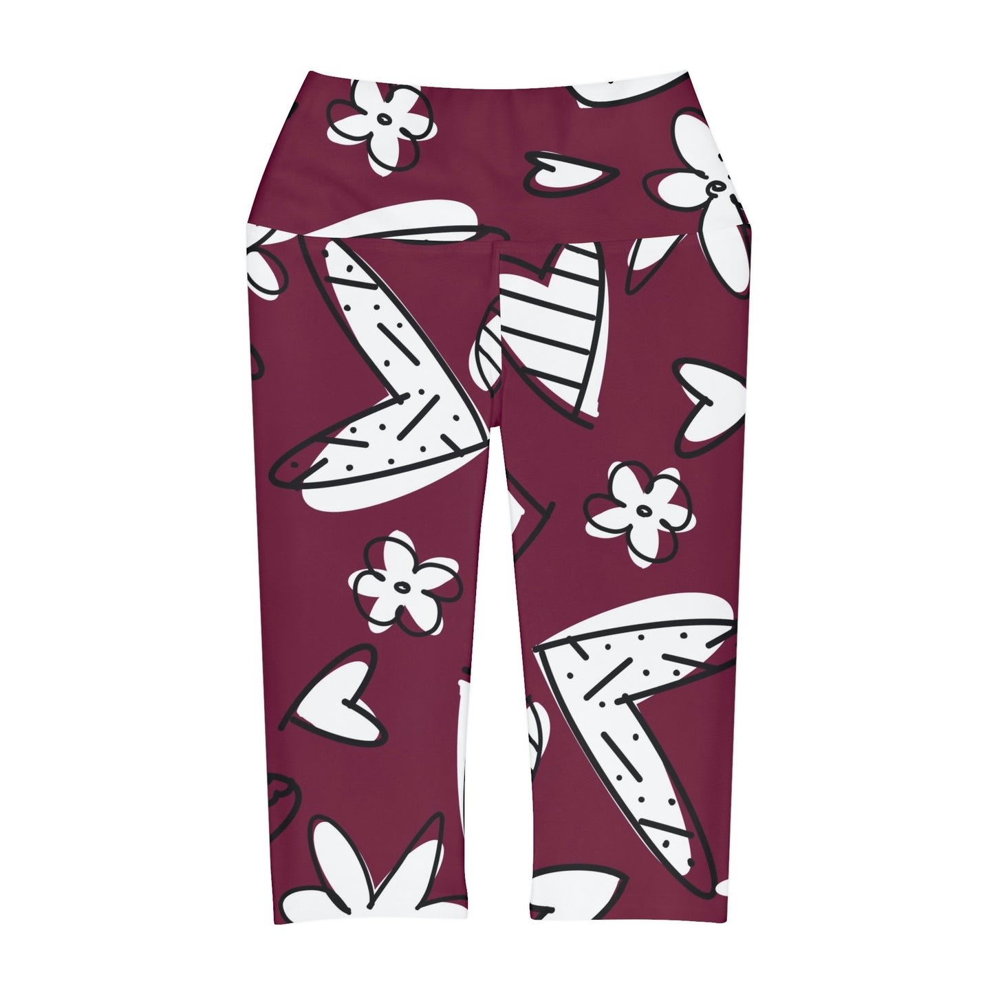 Lovely Burgundy Yoga Capri Leggings