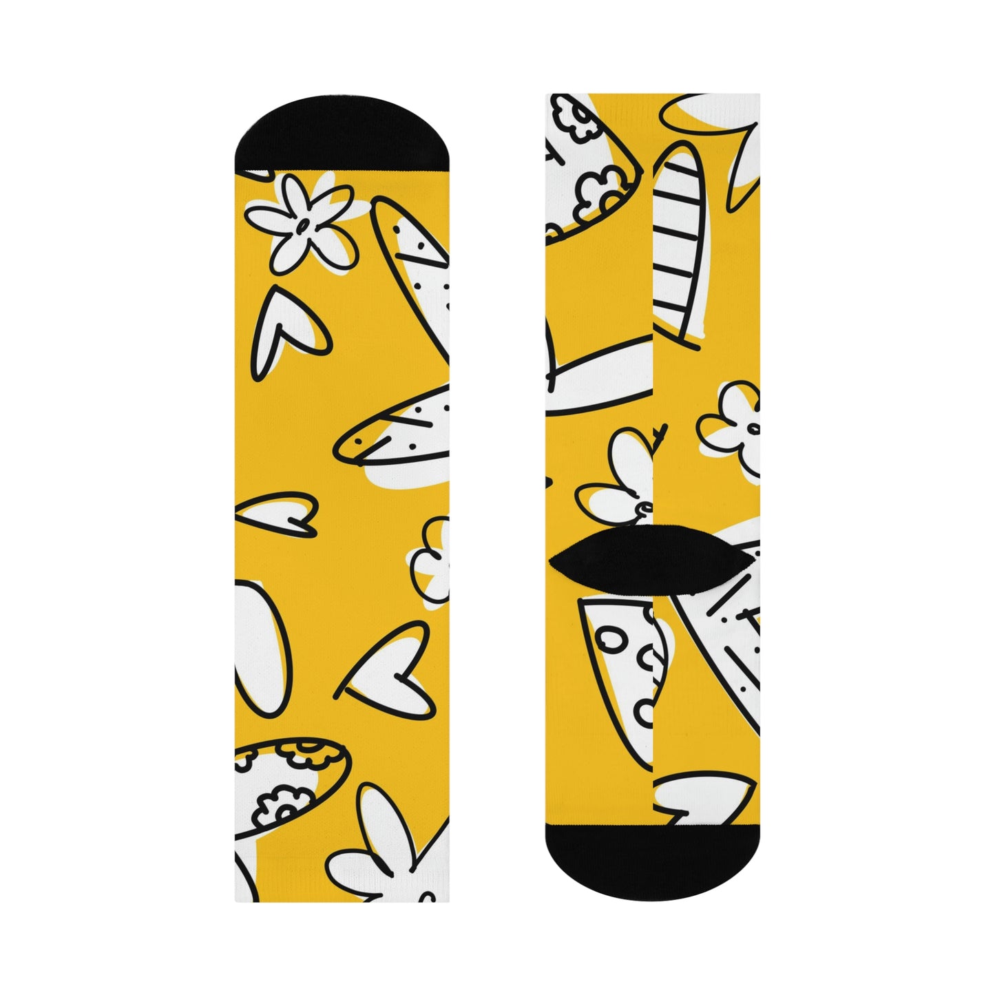 Lovely Yellow Cushioned Crew Socks