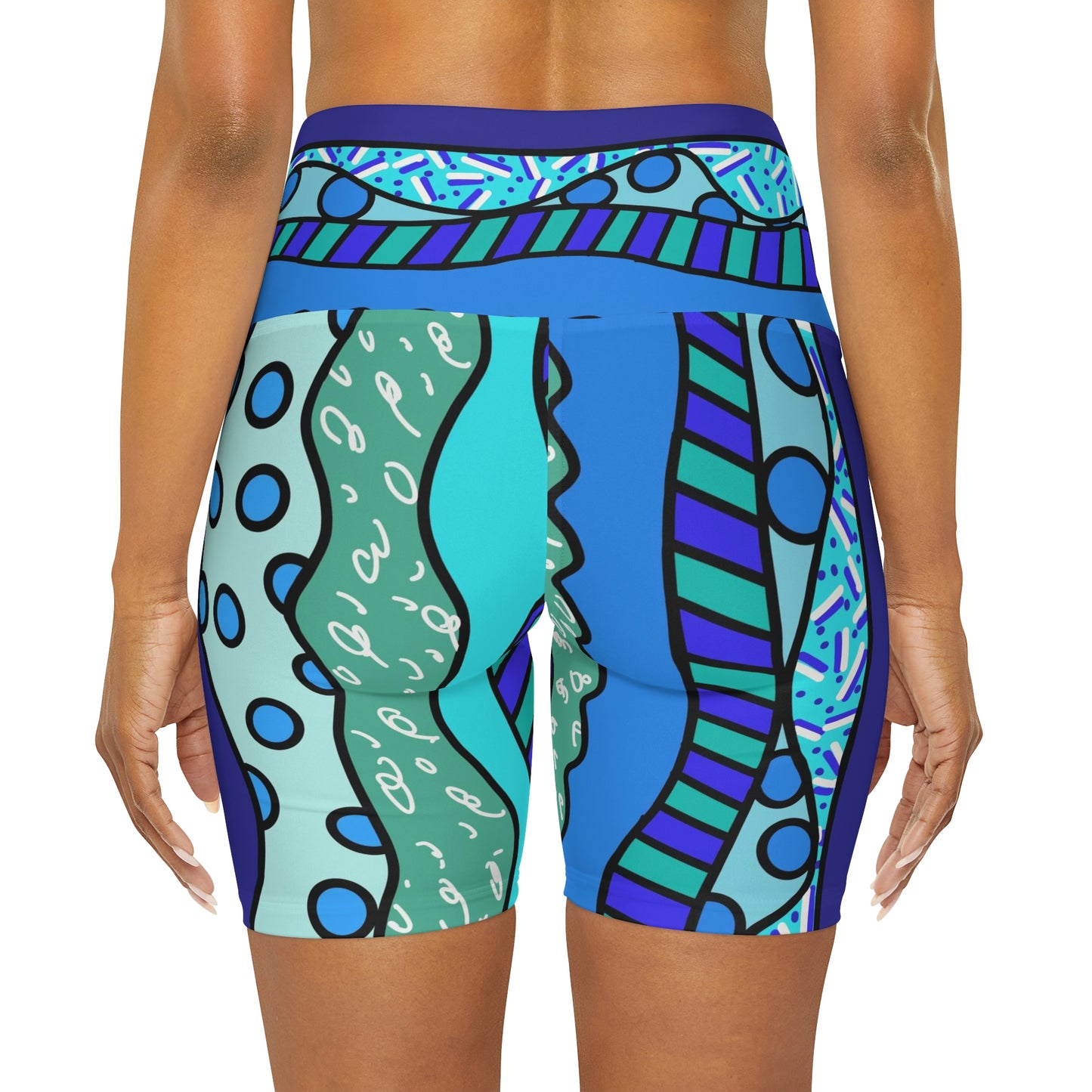 Waves High Waisted Yoga Shorts