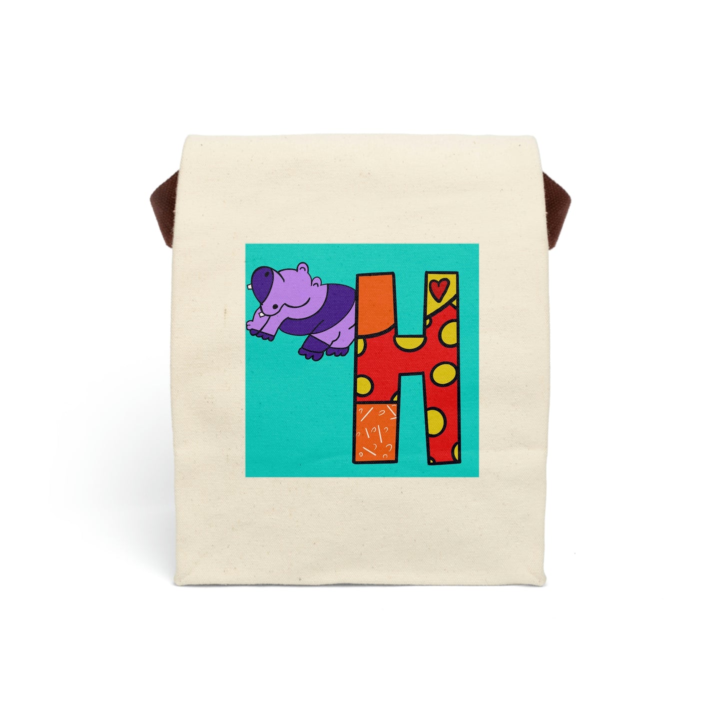 Alphabet Canvas Lunch Bag With Strap