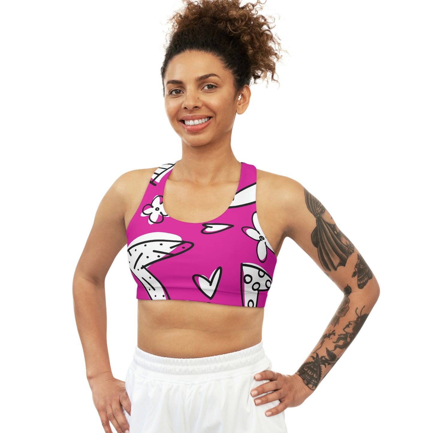 Lovely Magenta Seamless Sports Bra