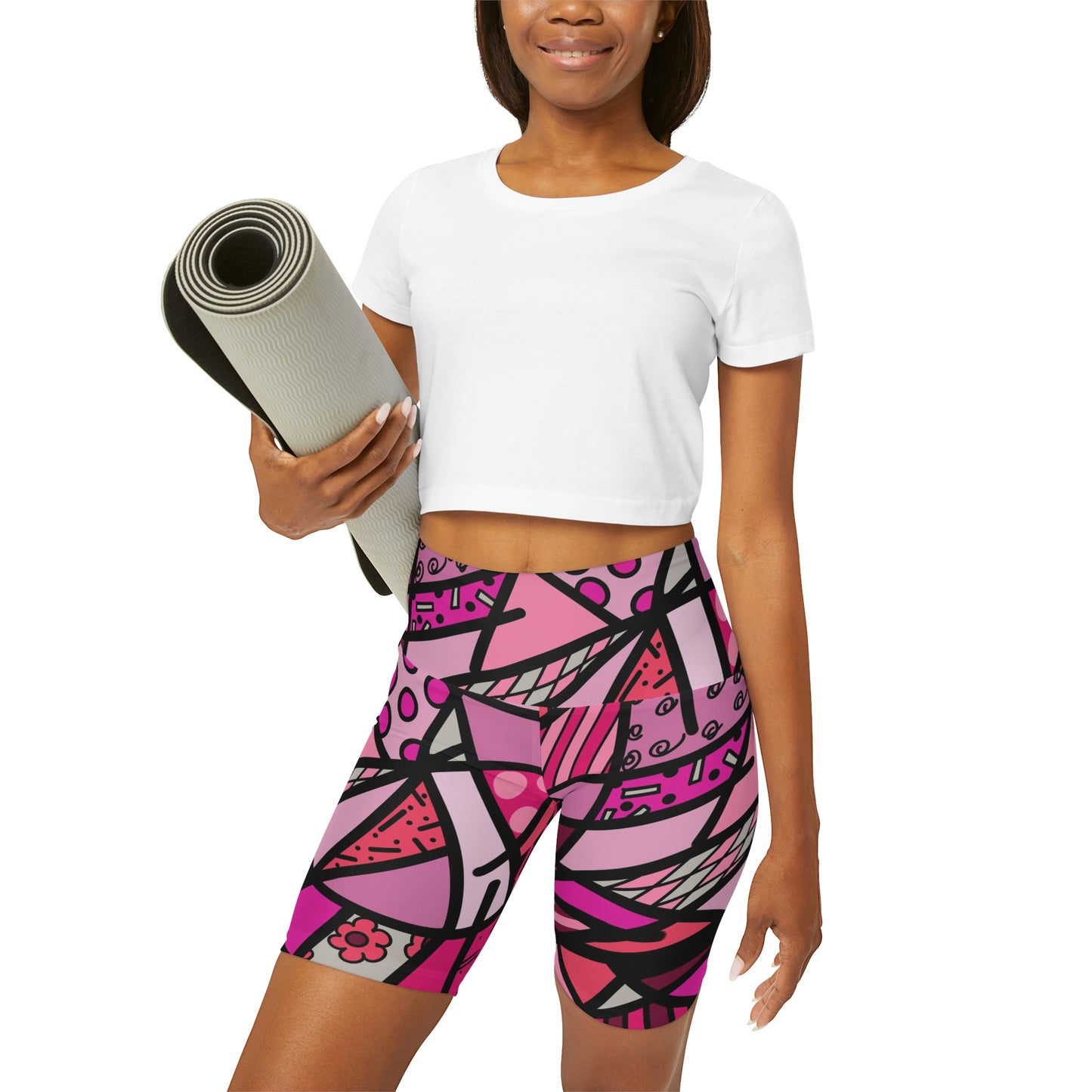 Shades of Color High Waisted Yoga Shorts