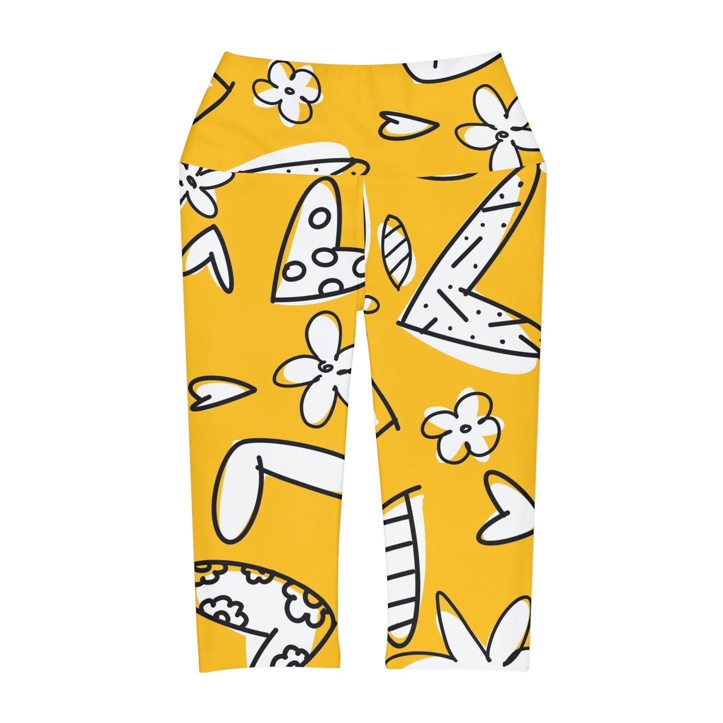 Lovely Yellow Yoga Capri Leggings