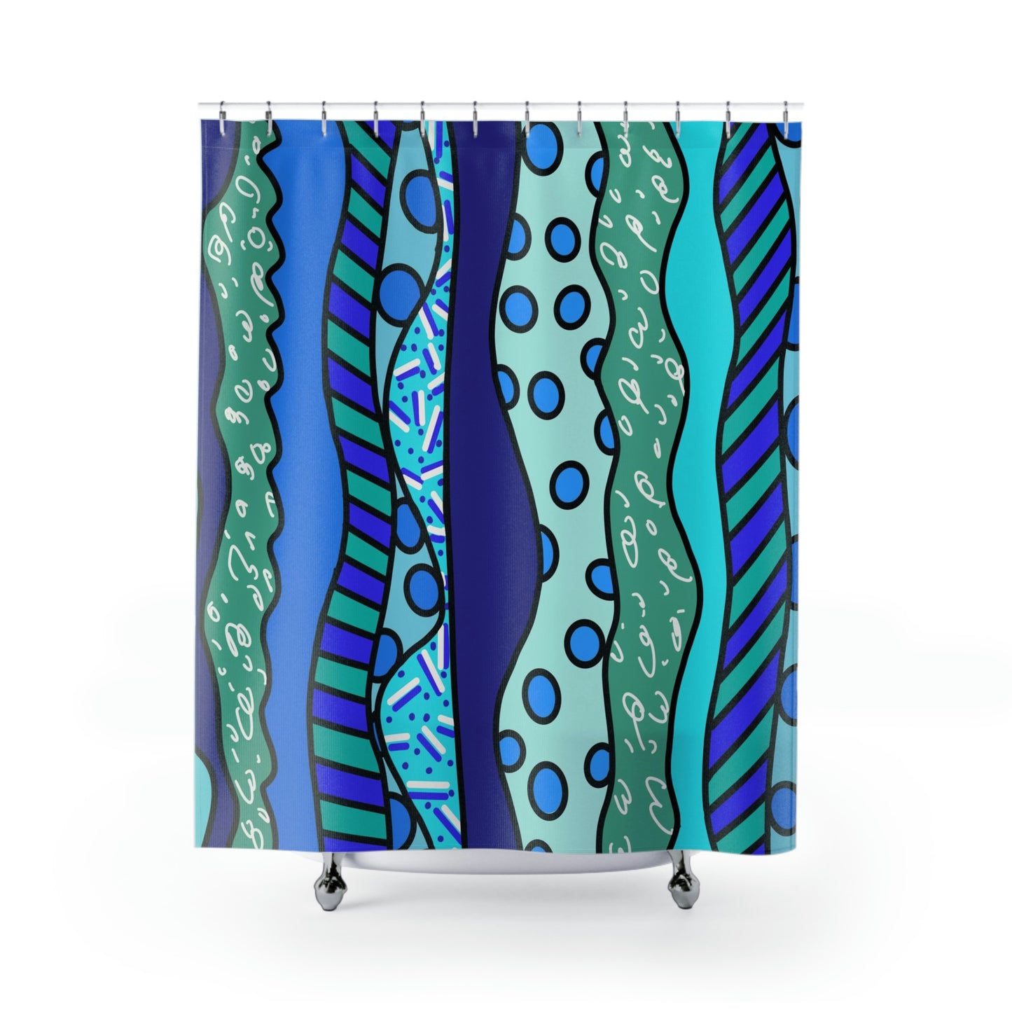 Waves Shower Curtains