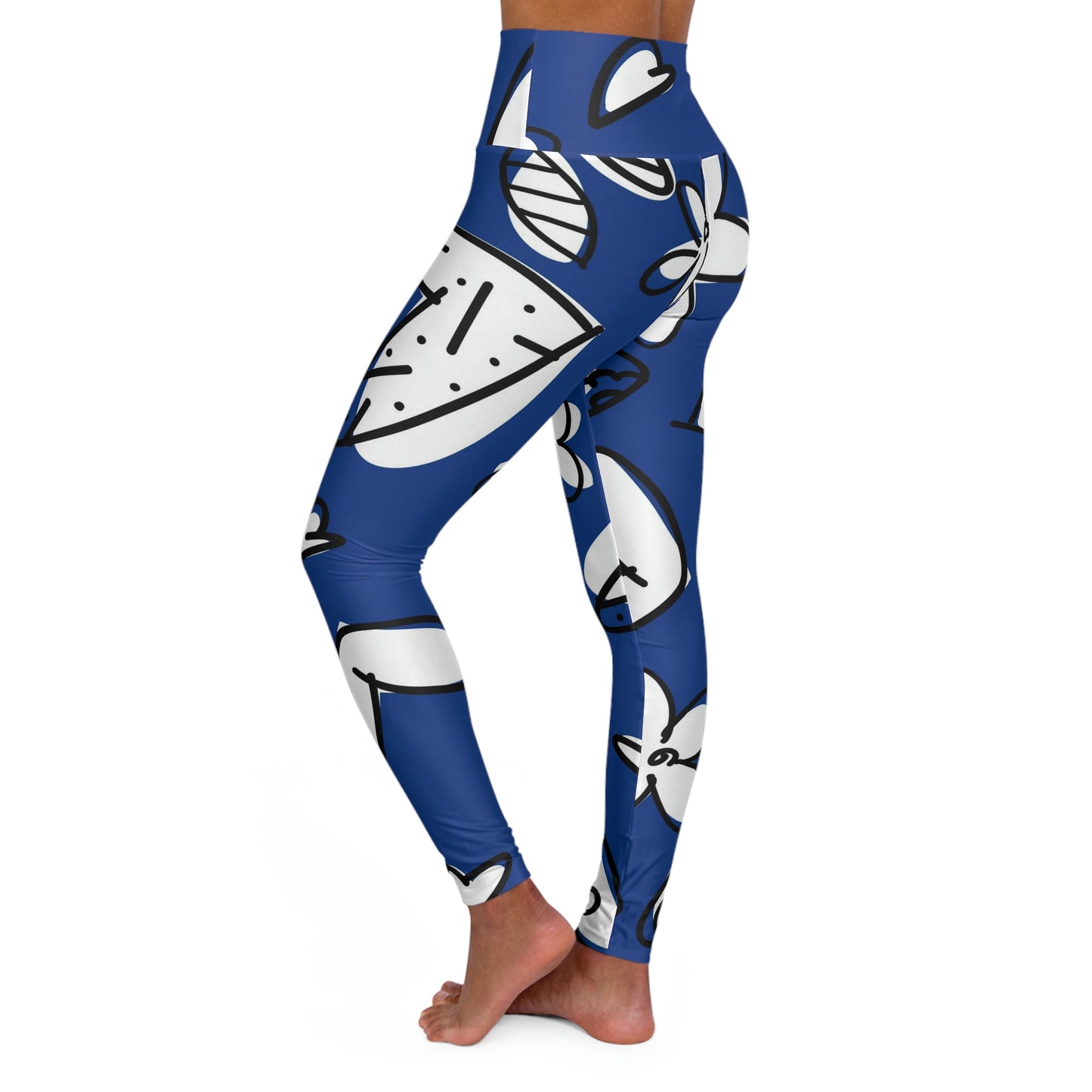 Lovely Dark Blue High Waisted Yoga Leggings