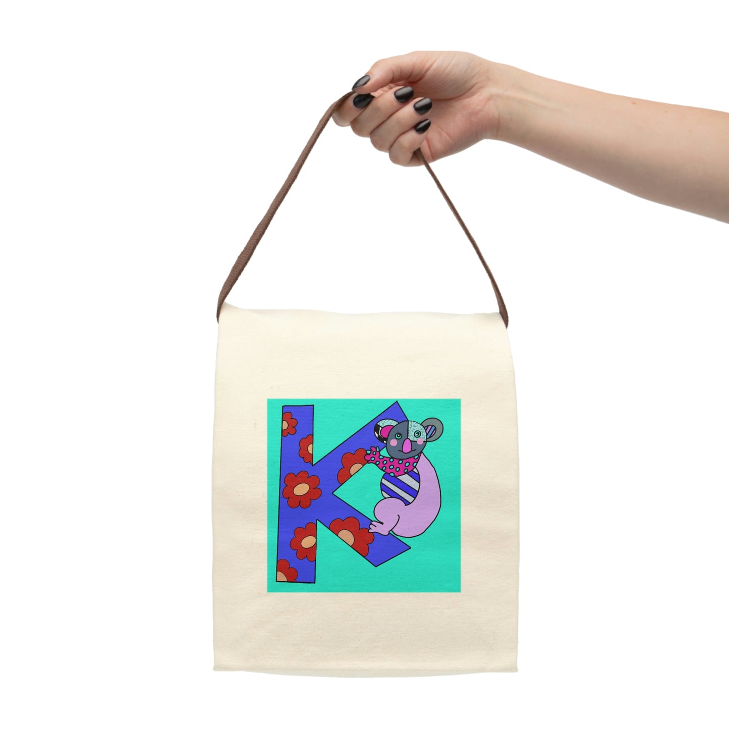 Alphabet Canvas Lunch Bag With Strap