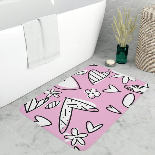 Lovely Pink Memory Foam Bath Mat