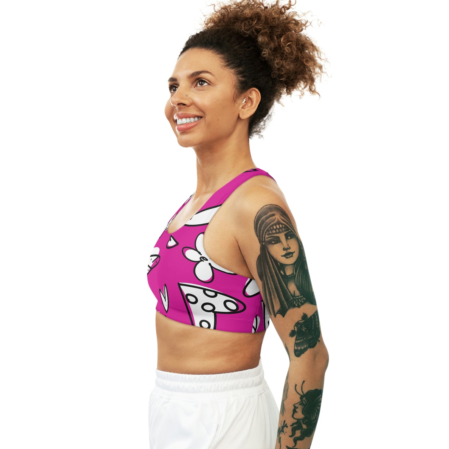 Lovely Magenta Seamless Sports Bra