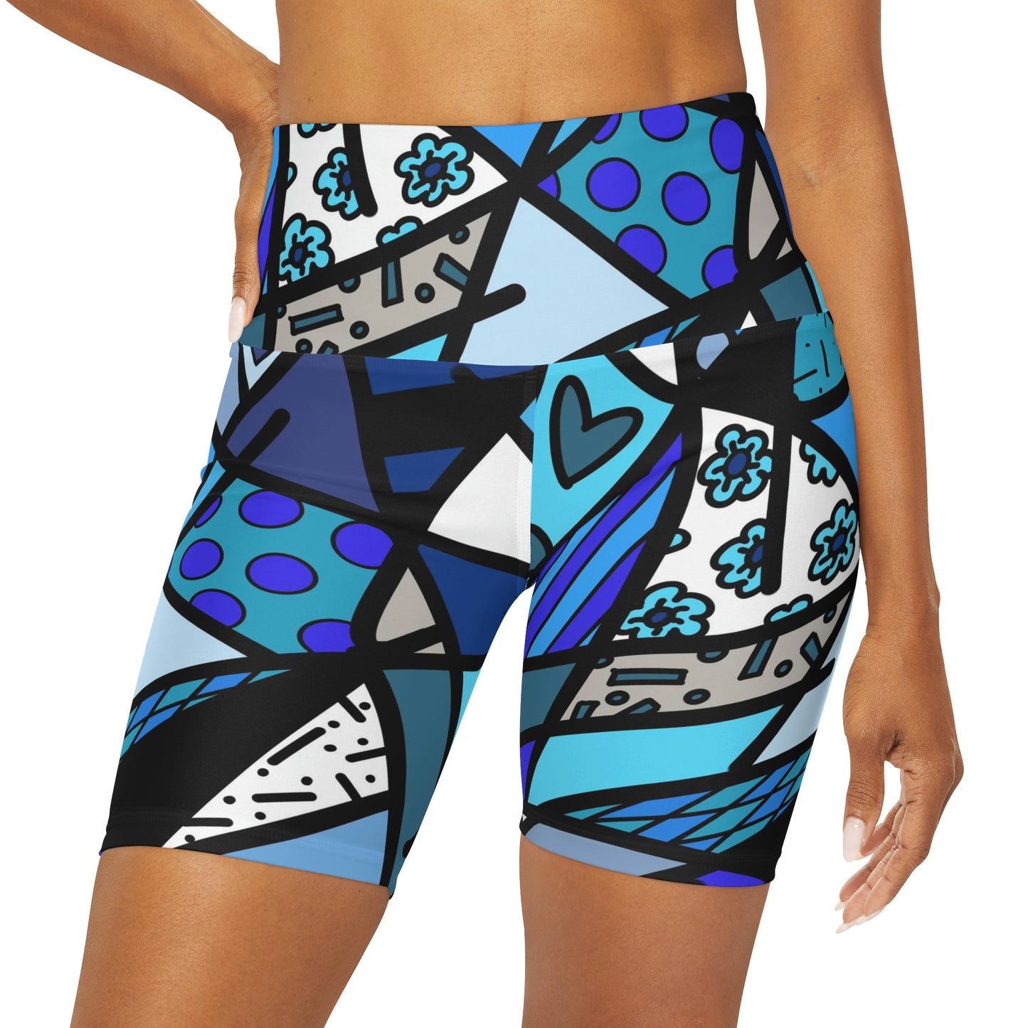 Shades of Color High Waisted Yoga Shorts