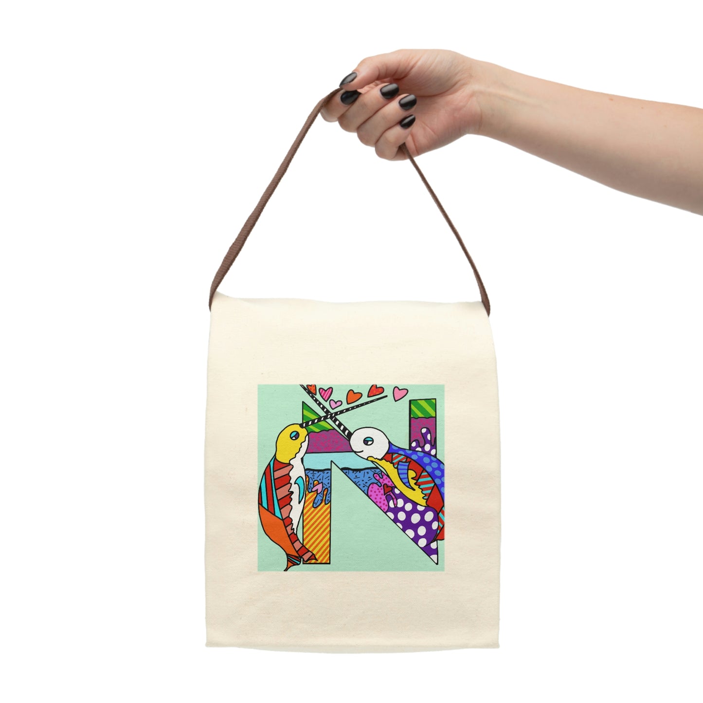 Alphabet Canvas Lunch Bag With Strap