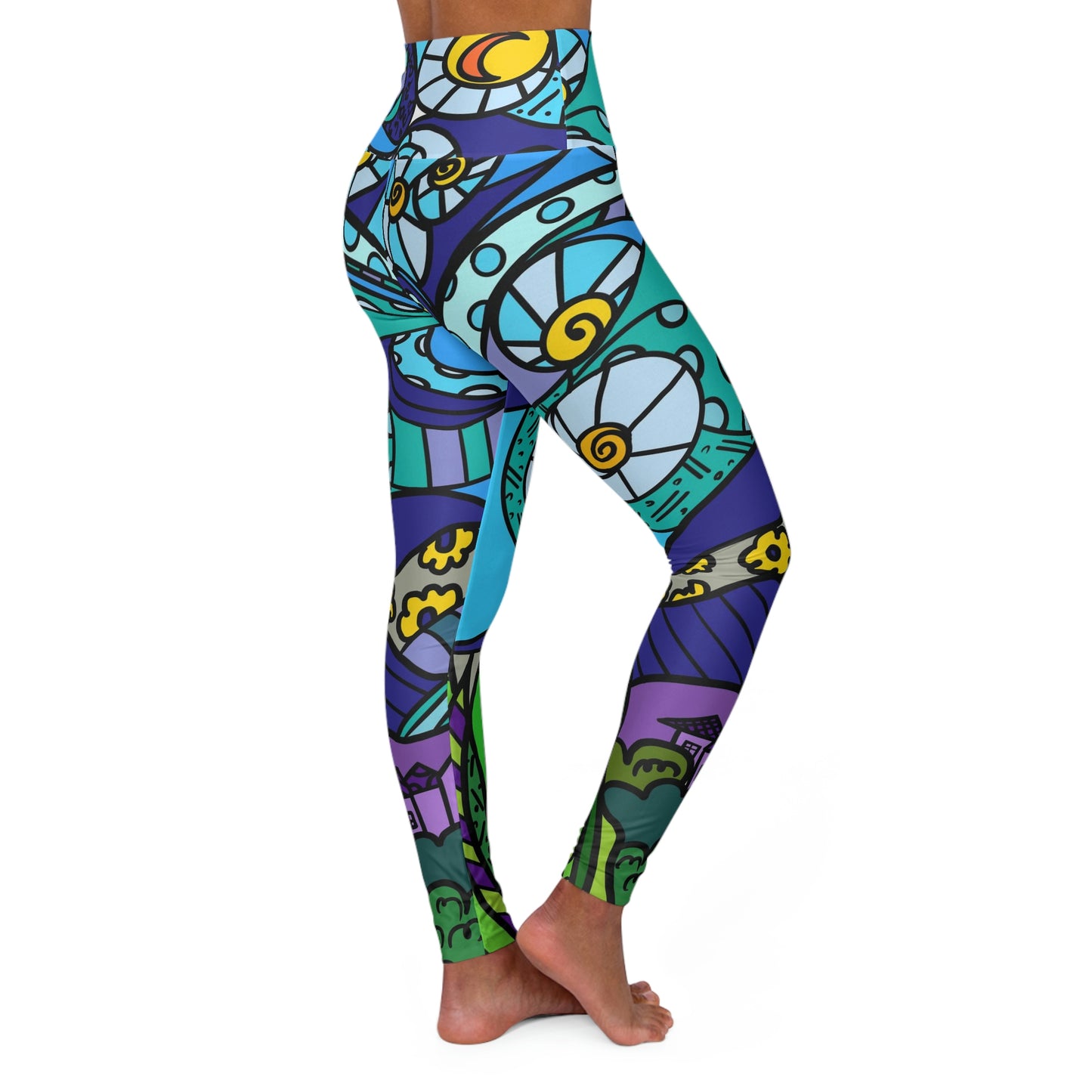 Starry Night High Waisted Yoga Leggings