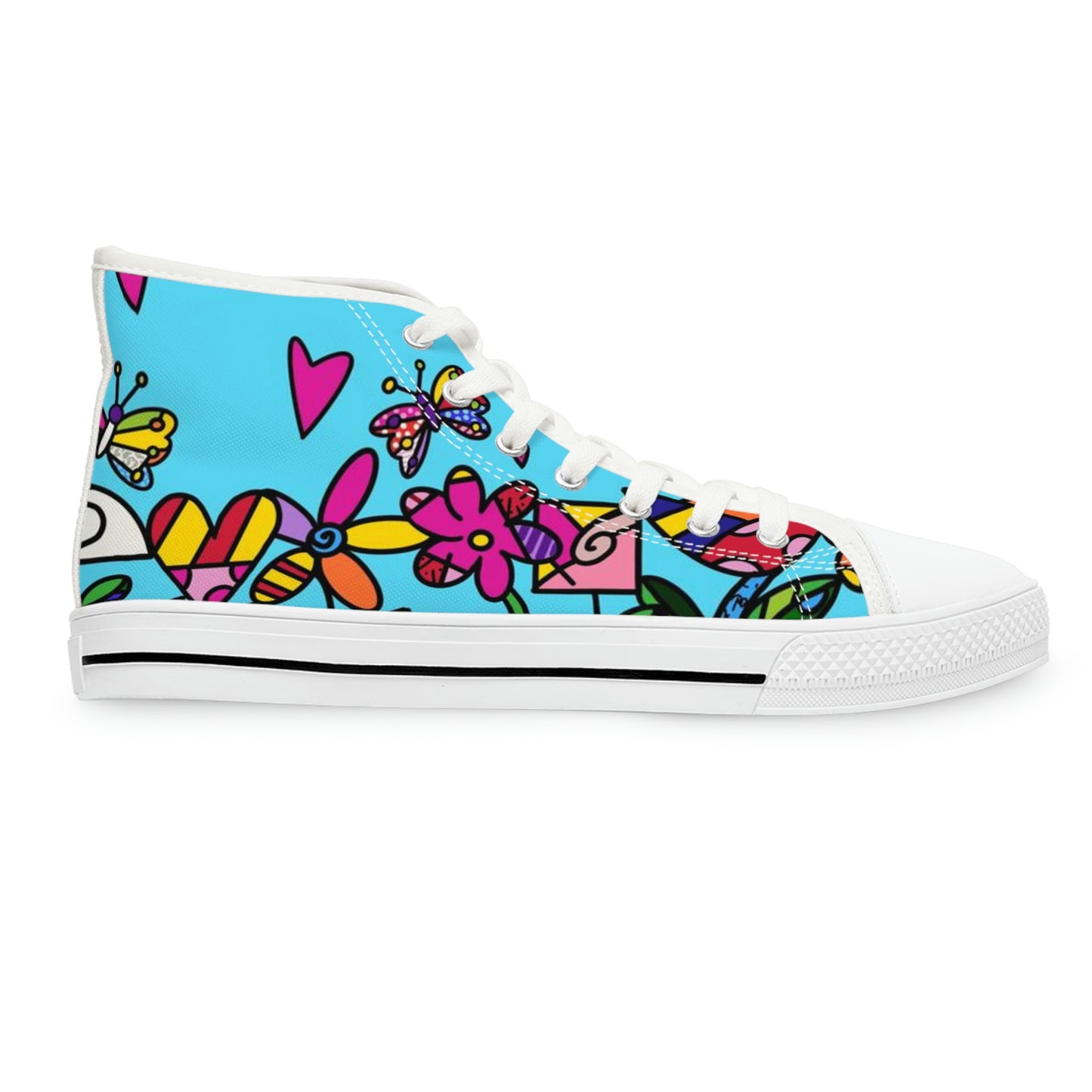 Flowers Women's High Top Sneakers