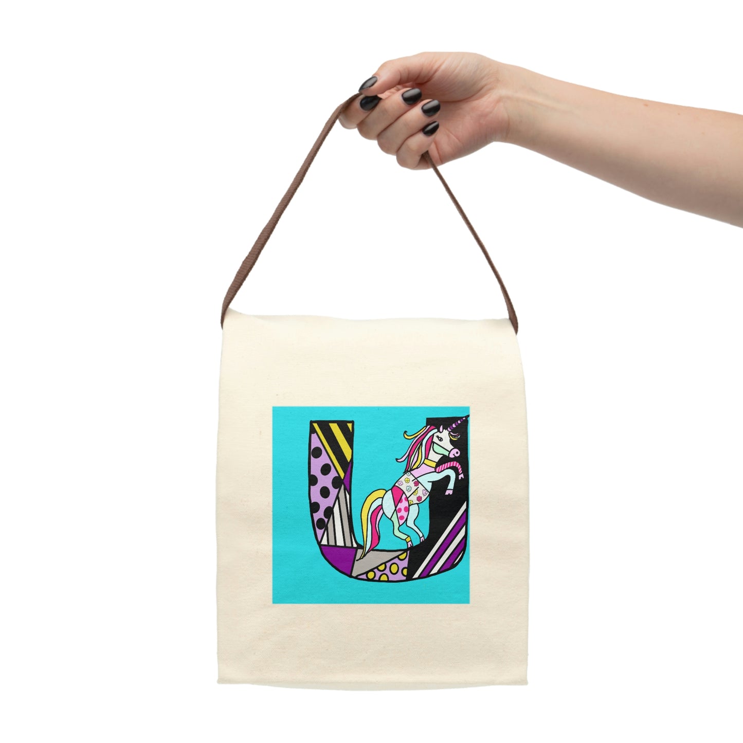 Alphabet Canvas Lunch Bag With Strap