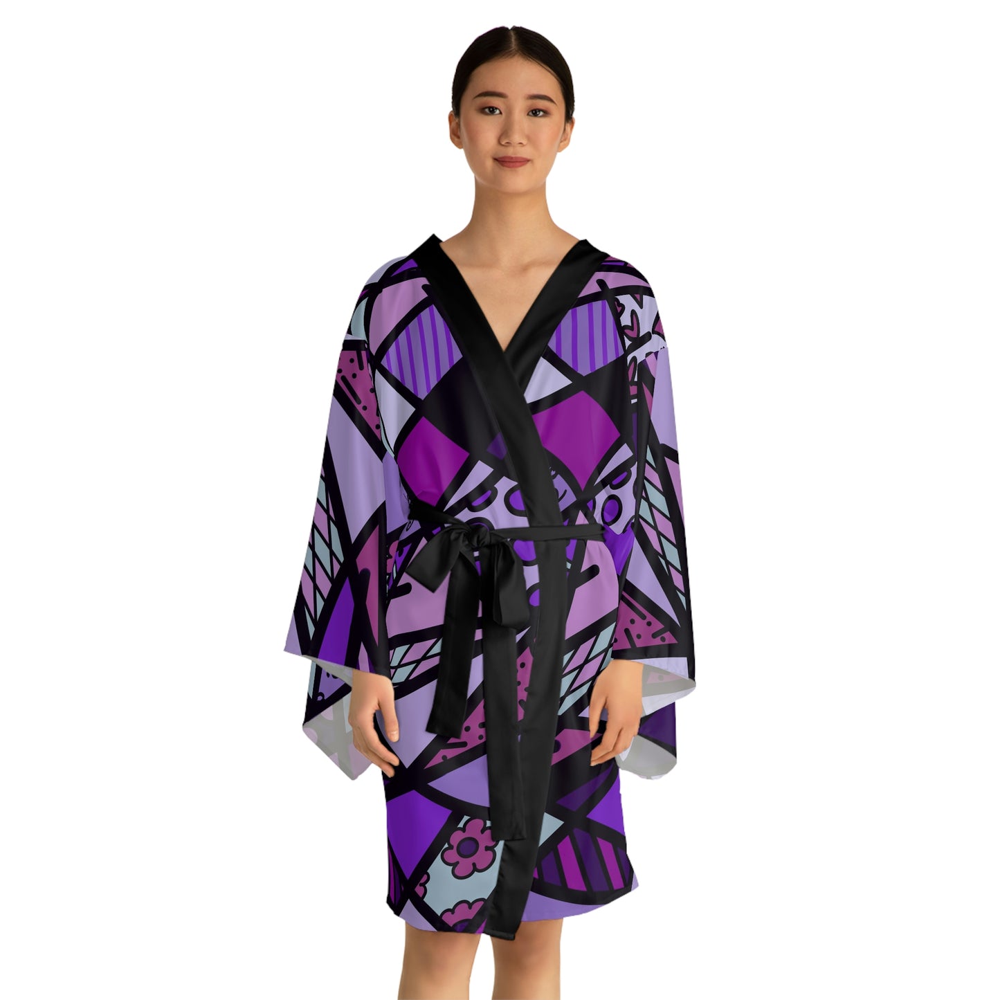 Shades of Color Long Sleeve Kimono Robe