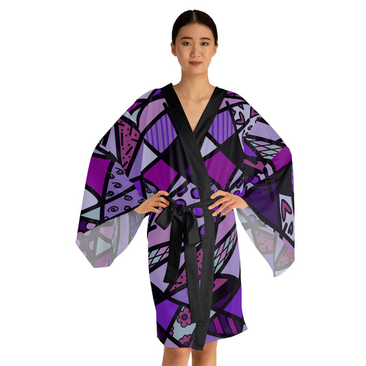 Shades of Color Long Sleeve Kimono Robe