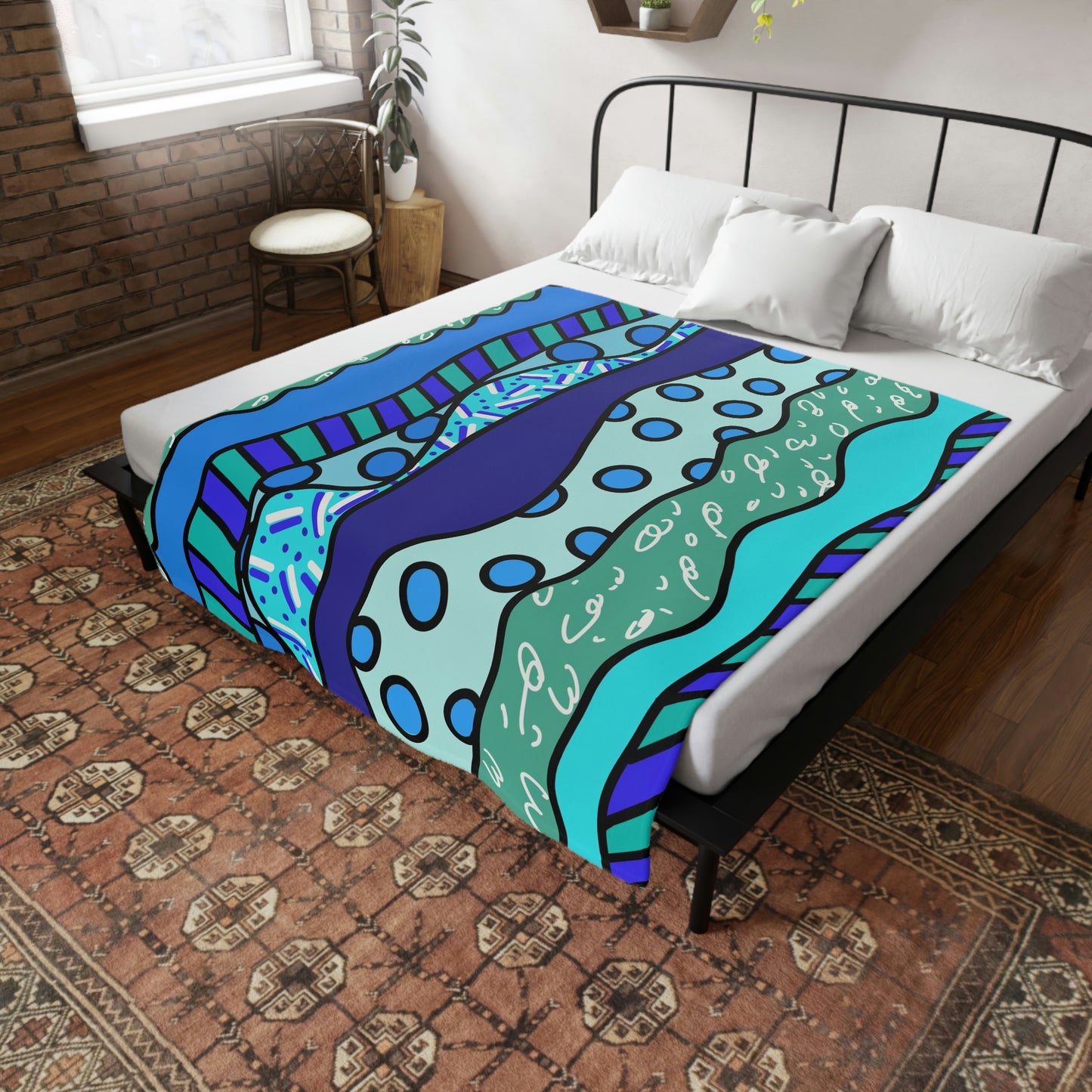 Waves Plush Fleece Blanket