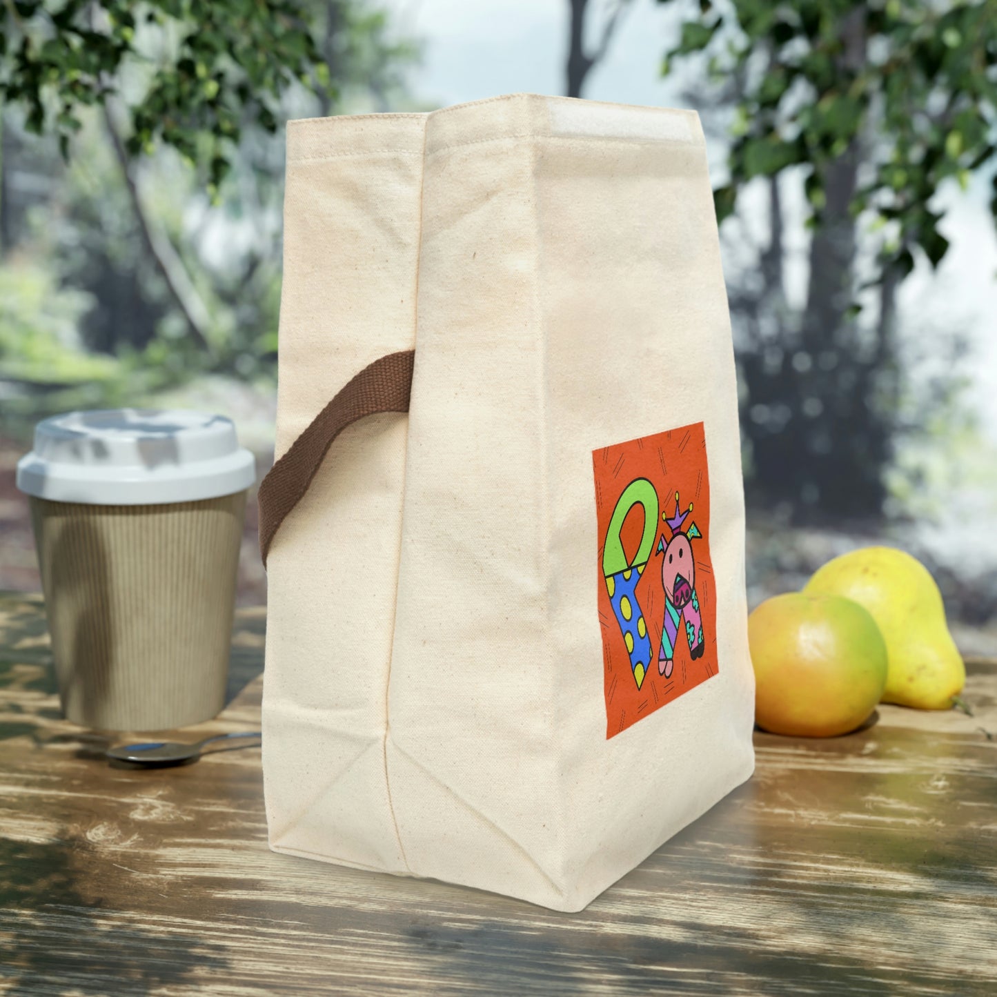 Alphabet Canvas Lunch Bag With Strap