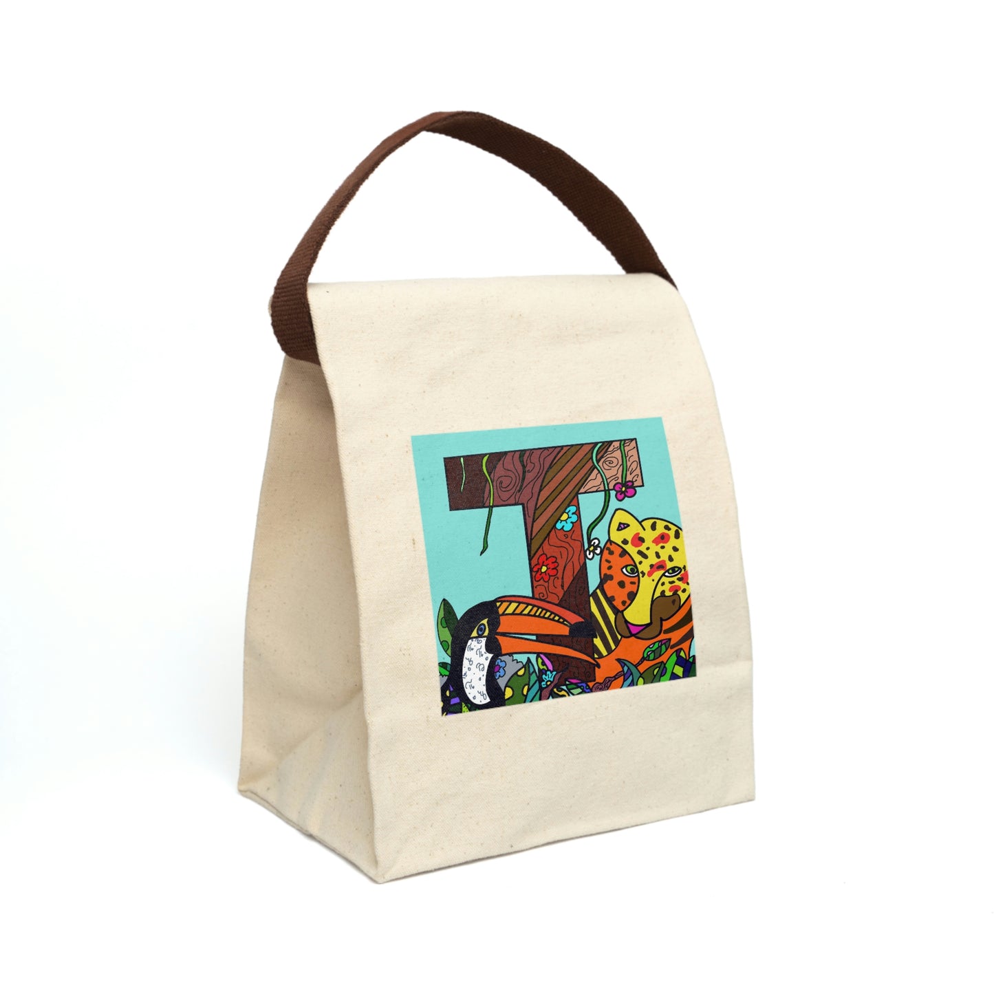 Alphabet Canvas Lunch Bag With Strap