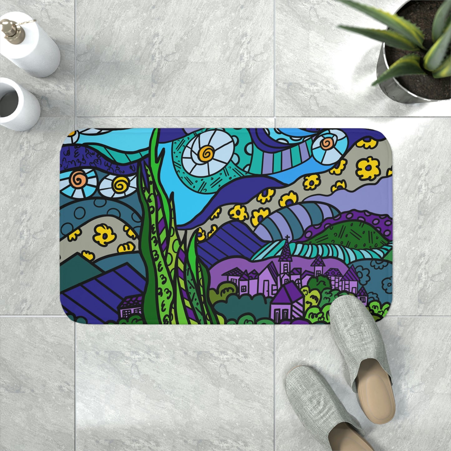 Starry Night Memory Foam Bath Mat