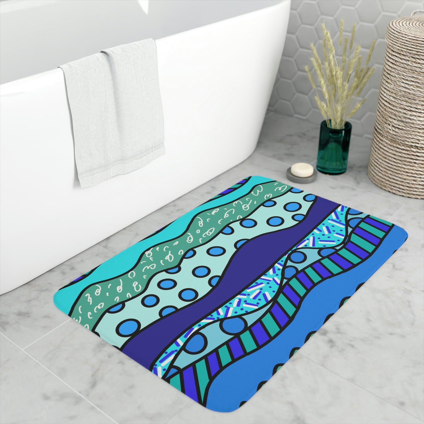 Waves Memory Foam Bath Mat