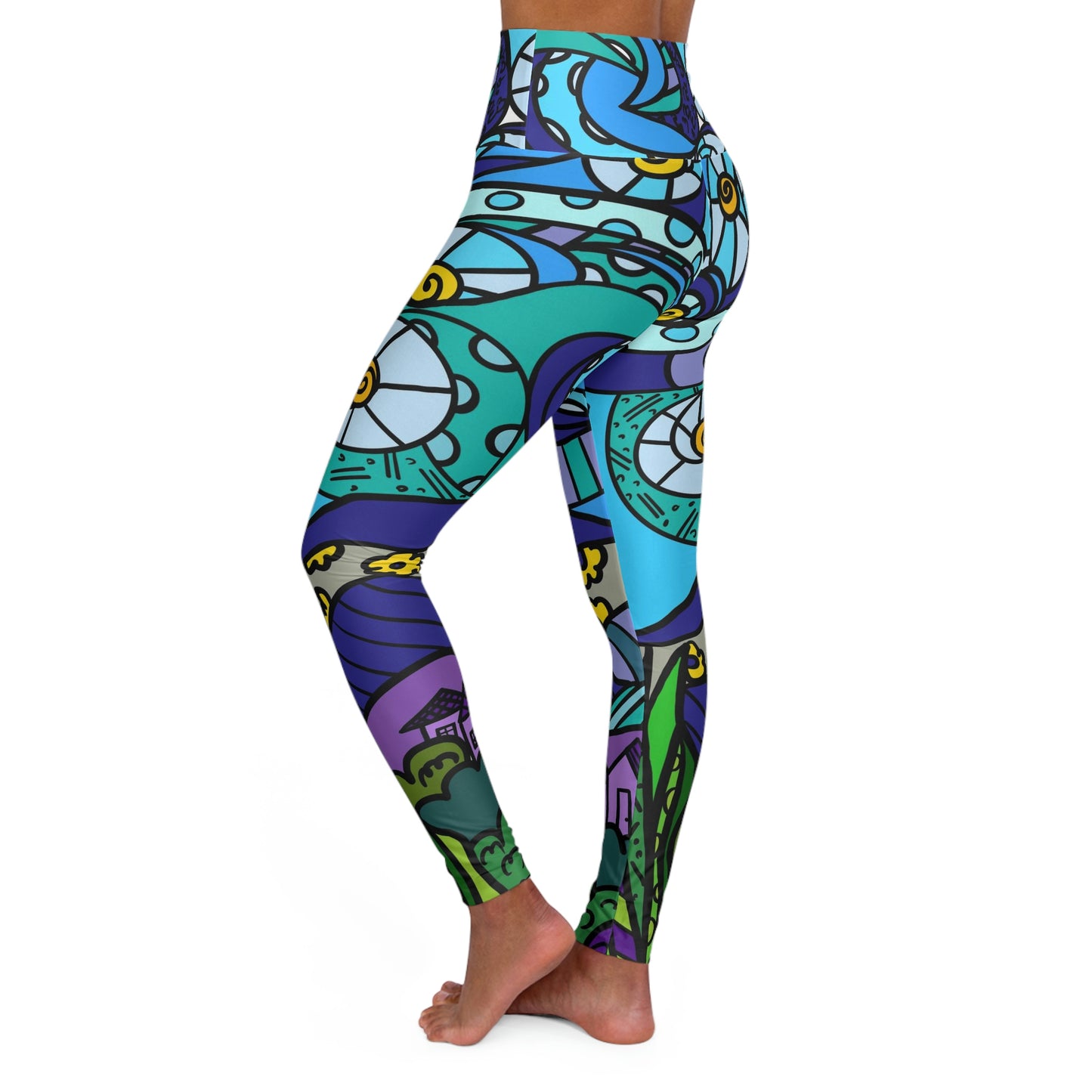 Starry Night High Waisted Yoga Leggings