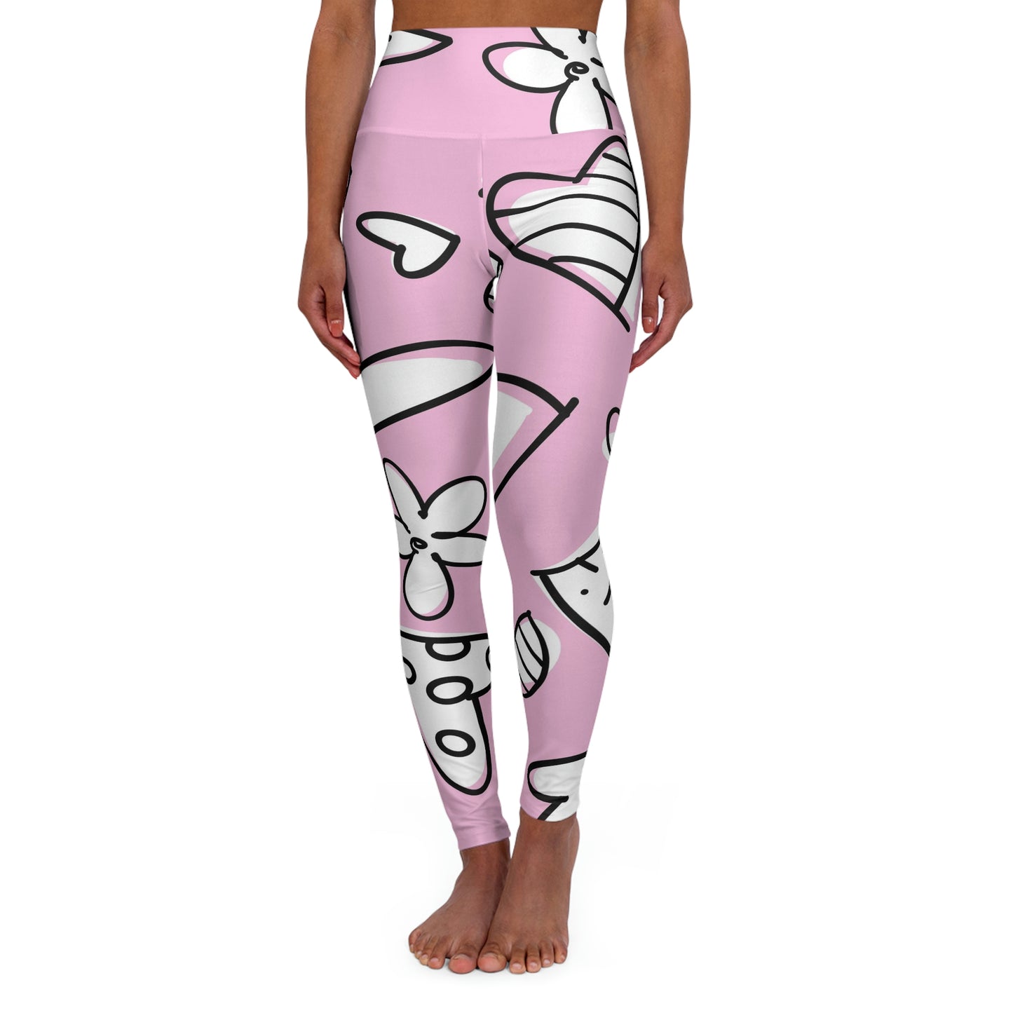 Lovely Pink High Waisted Yoga Leggings