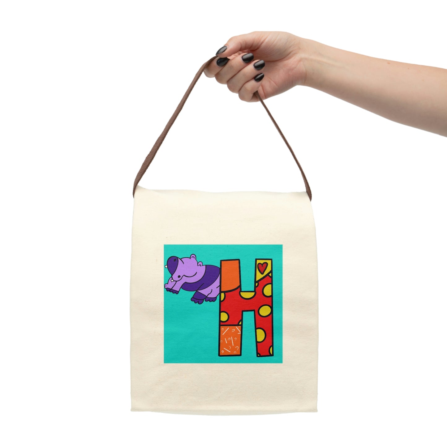 Alphabet Canvas Lunch Bag With Strap