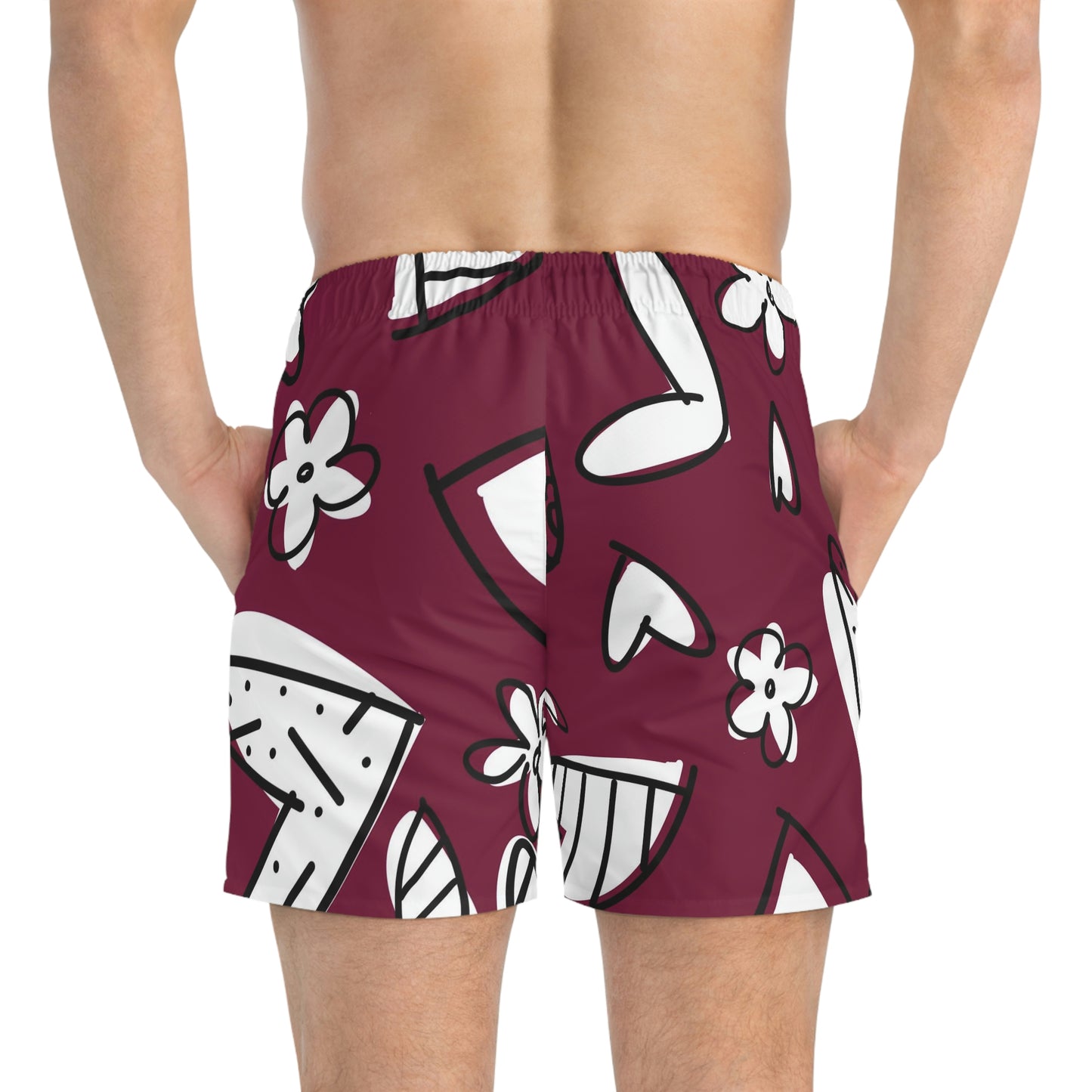 Burgundy Swim Trunks