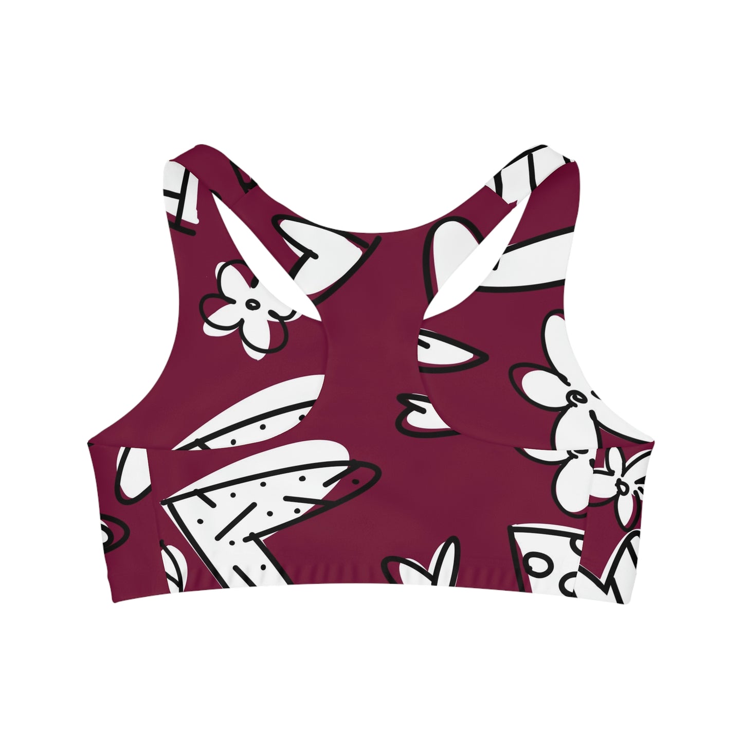 Lovely Burgundy Seamless Sports Bra