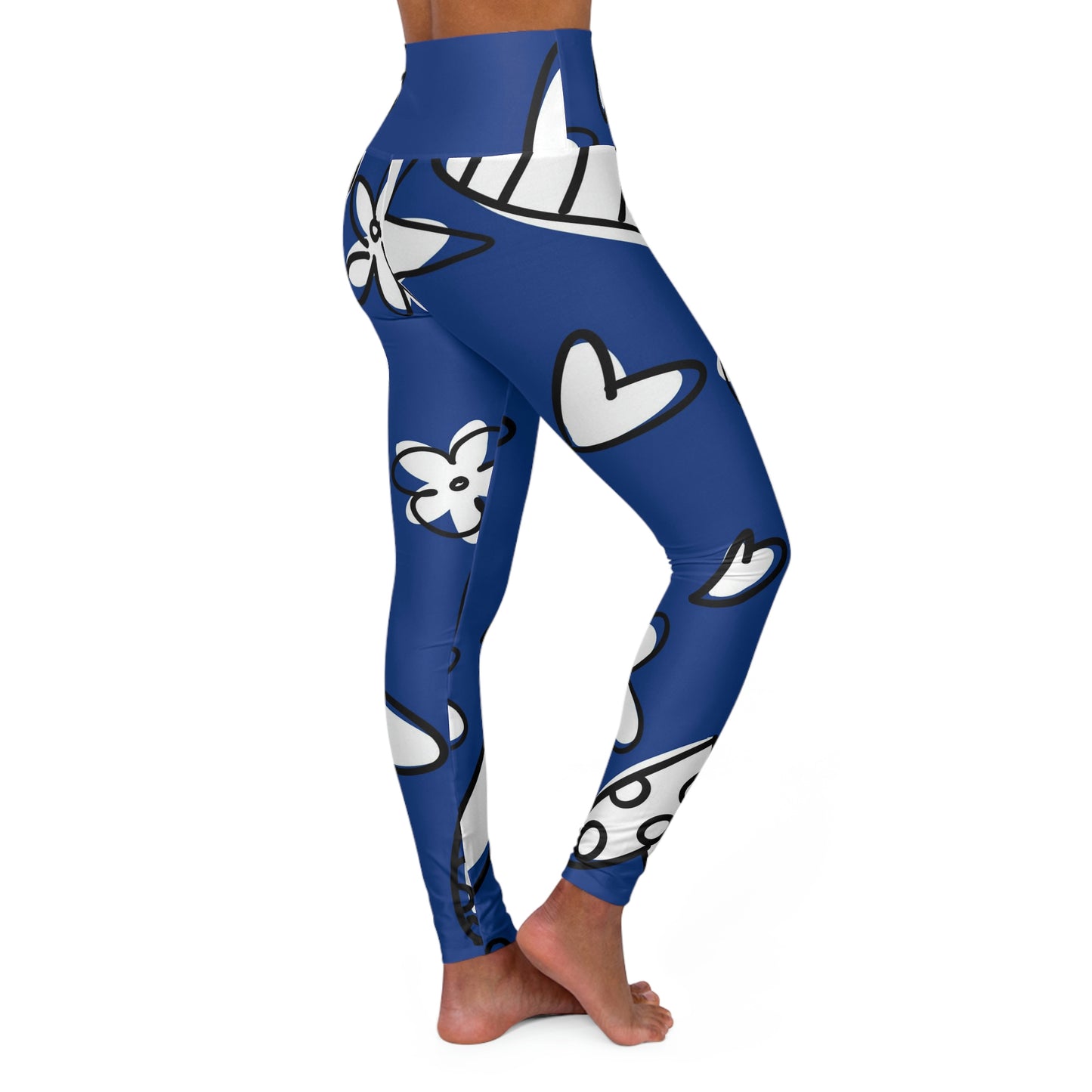 Lovely Dark Blue High Waisted Yoga Leggings