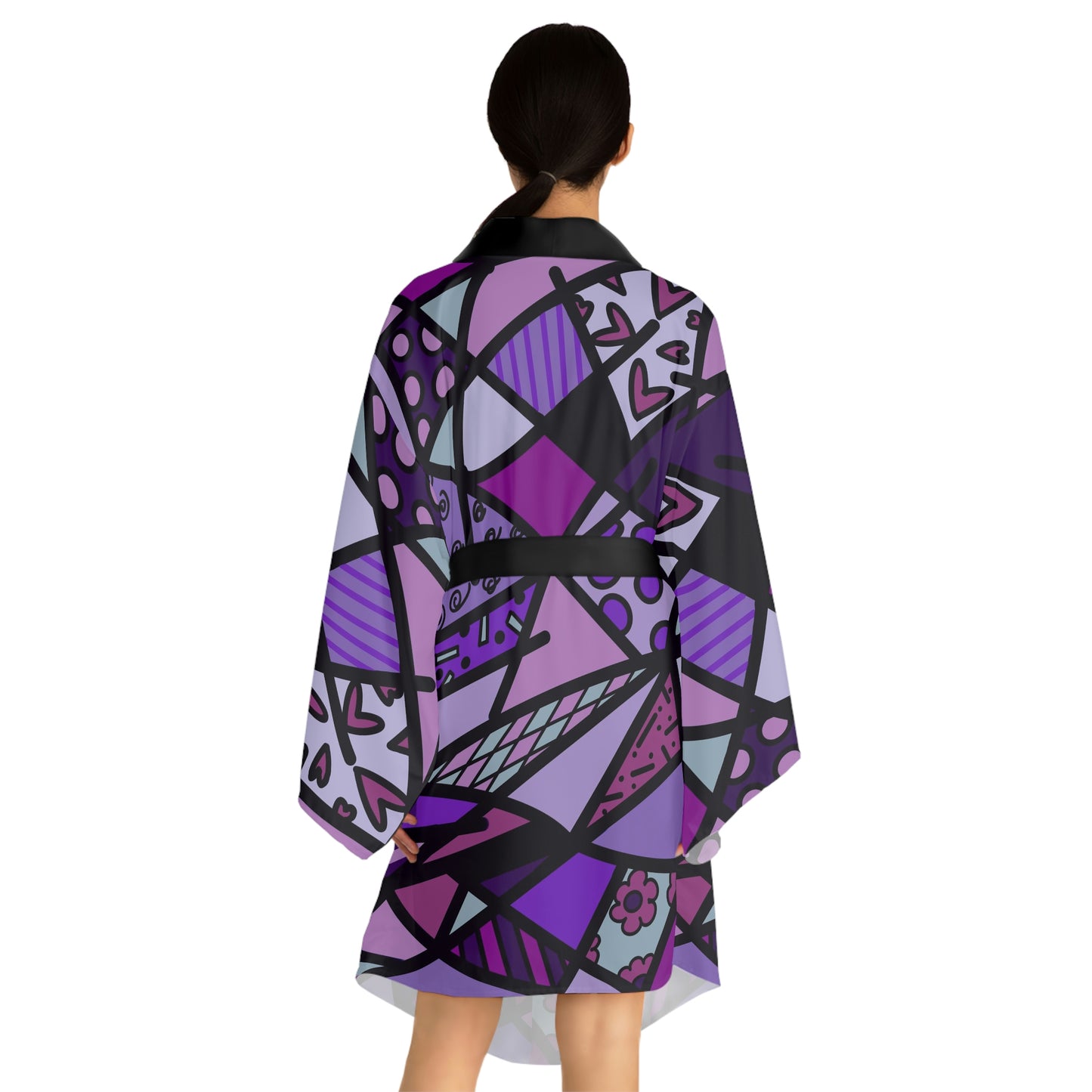 Shades of Color Long Sleeve Kimono Robe