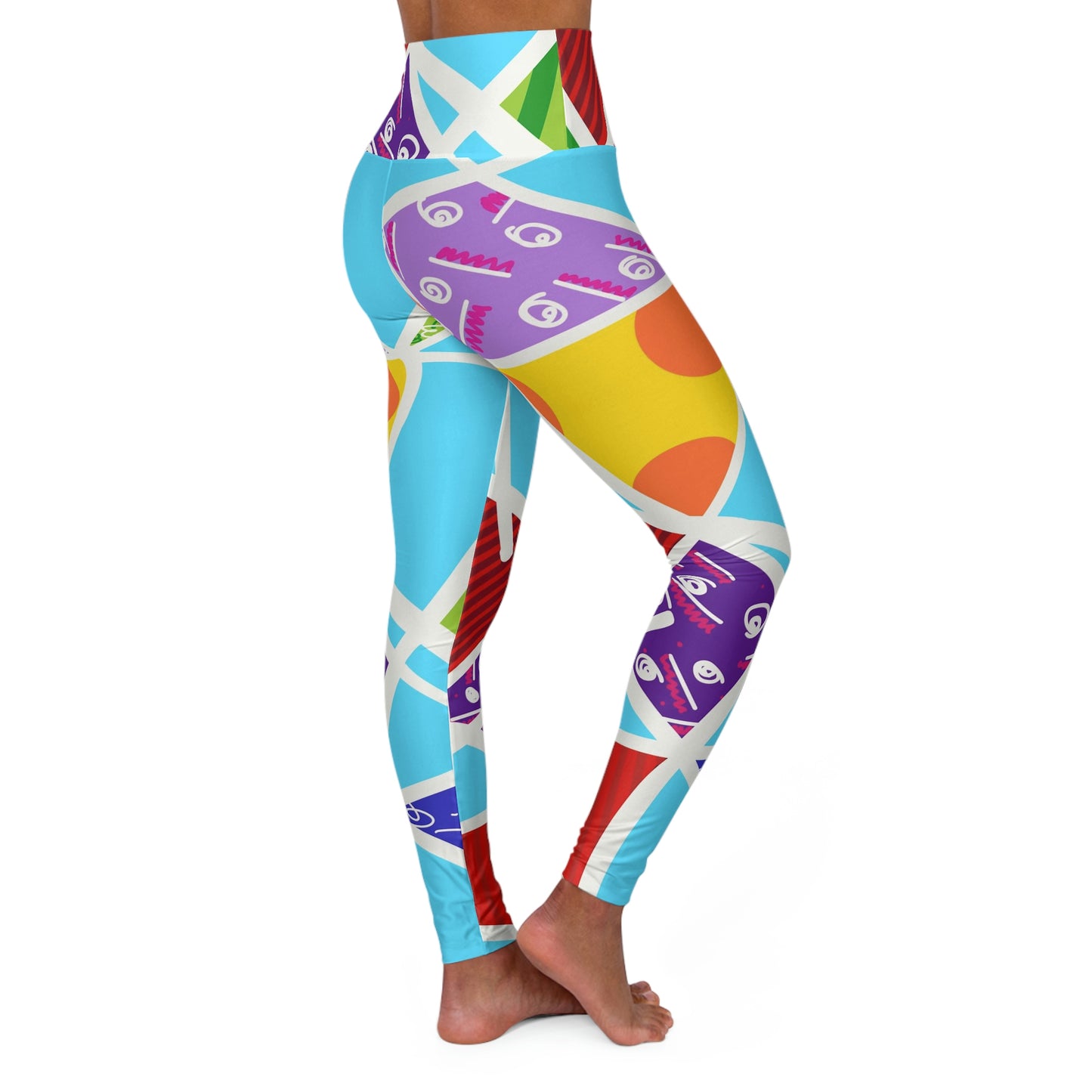 Blue High Waisted Yoga Leggings