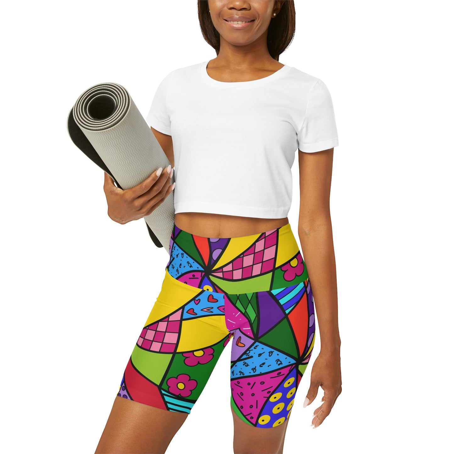 Africa High Waisted Yoga Shorts