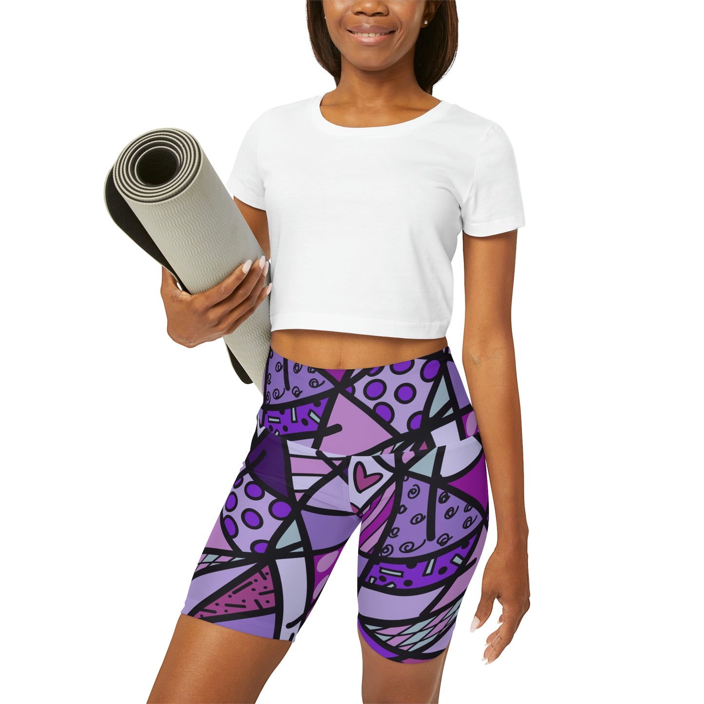 Shades of Color High Waisted Yoga Shorts