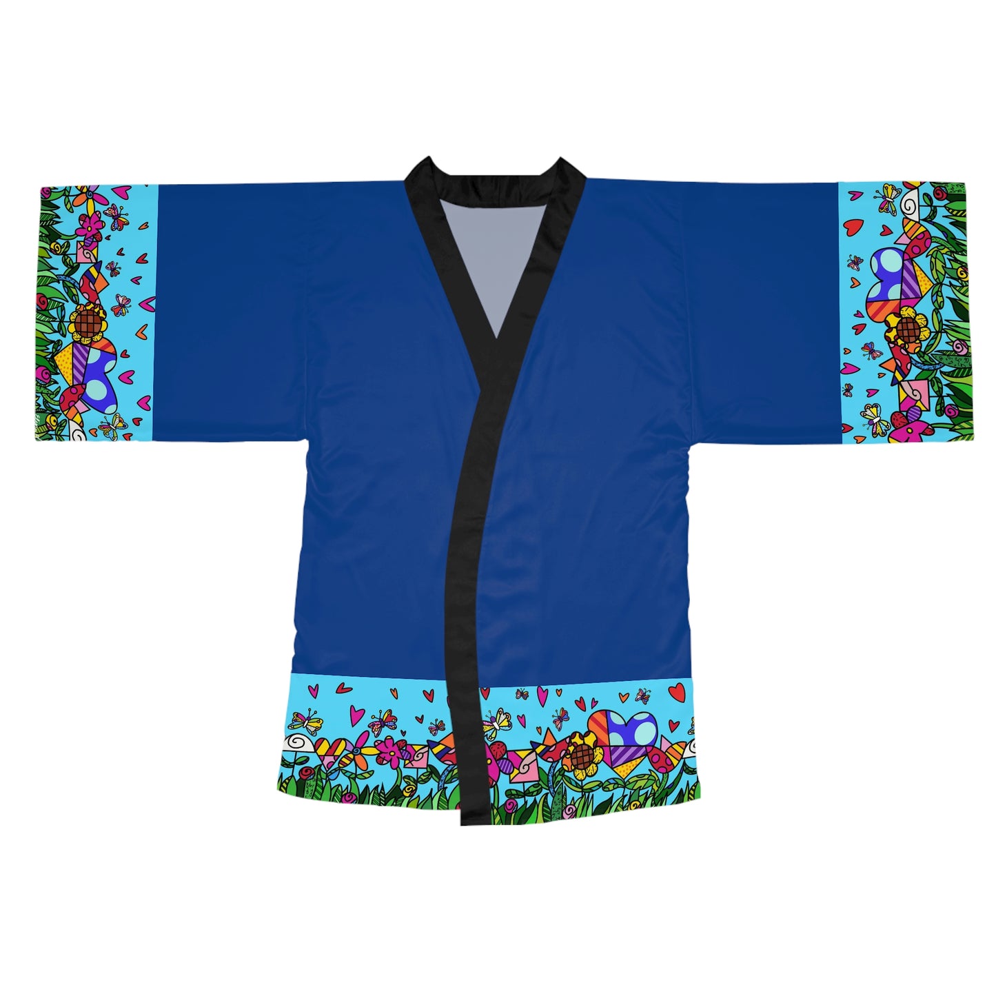 Flowers Long Sleeve Kimono Robe