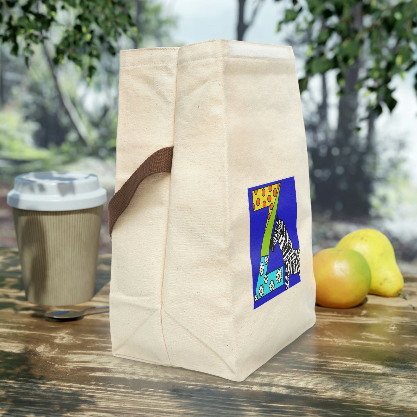 Alphabet Canvas Lunch Bag With Strap