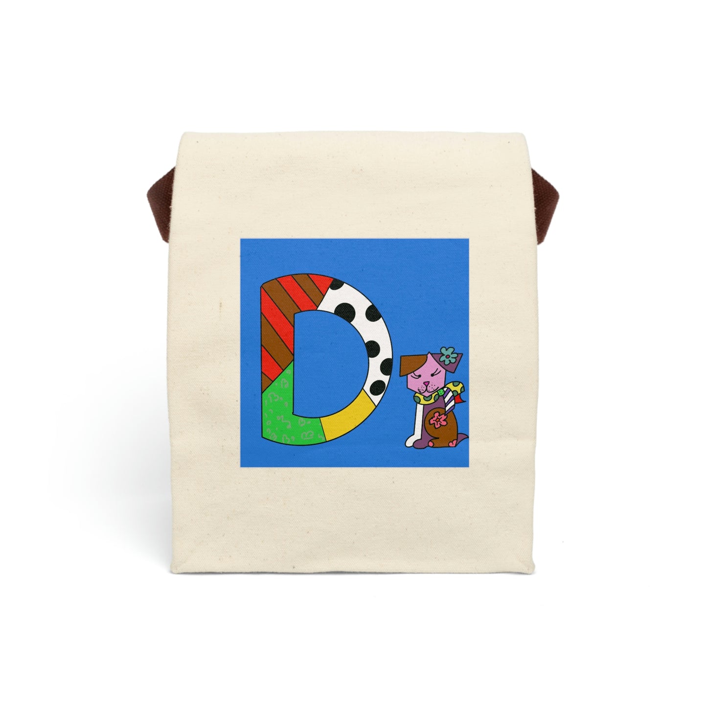 Alphabet Canvas Lunch Bag With Strap