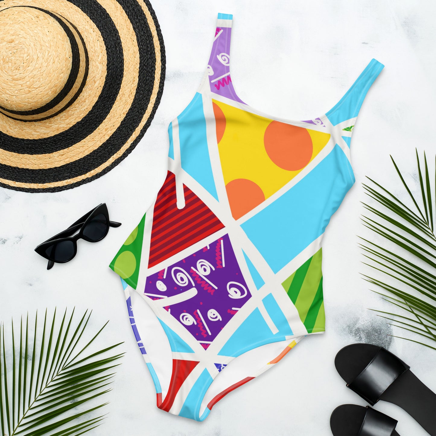 Blue One-Piece Swimsuit