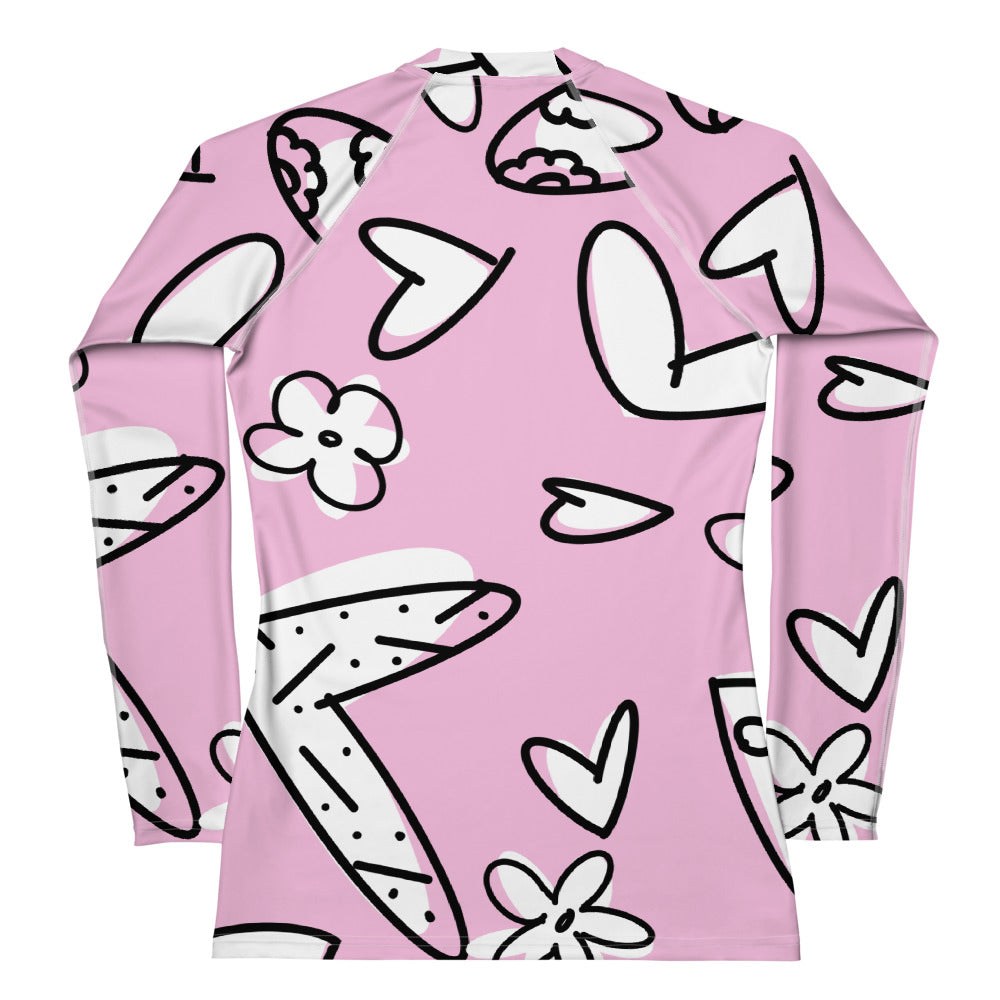 Lovely Pink Women's Rash Guard